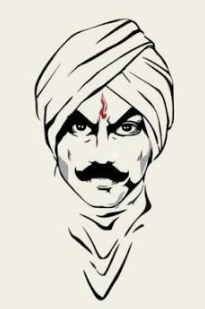 Line illustration of Mahakavi Subramania Bharati